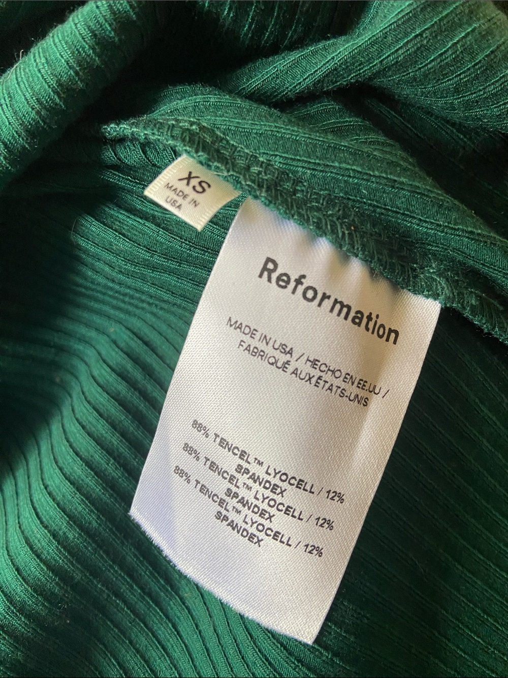 Reformation Maya Long-Sleeve Knit Mini Dress in Deep Hunter Green - Picture 8 of 9
